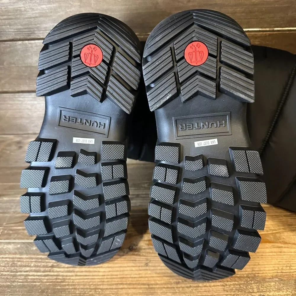 New Womens Hunter Intrepid Tall Black Insulated Puffy Winter Snow Boots Size 6 M